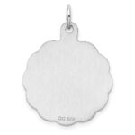 Sterling Silver Rh-plt Engraveable Polished Front/Satin Back Disc Charm - Image 4