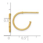 14k Polished 1.2 x 14mm Solid C-Hoop Post Earrings - Image 3
