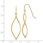 14k Polished Twisted Oblong Dangle Earrings - Image 4