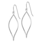 14k White Gold Polished Twisted Oblong Dangle Earrings - Image 2