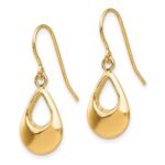 14k Teardrop Hollow Dangle Earrings - Image 2