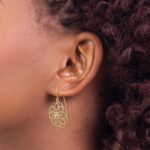 14k & Rhodium Diamond-cut Fancy Shepherd Hook Earrings - Image 3