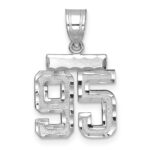 14kw Small Brushed Diamond-cut Number 95 Charm