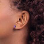 14k 8mm Amethyst Post Earrings - Image 3