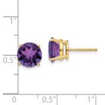 14k 8mm Amethyst Post Earrings - Image 4