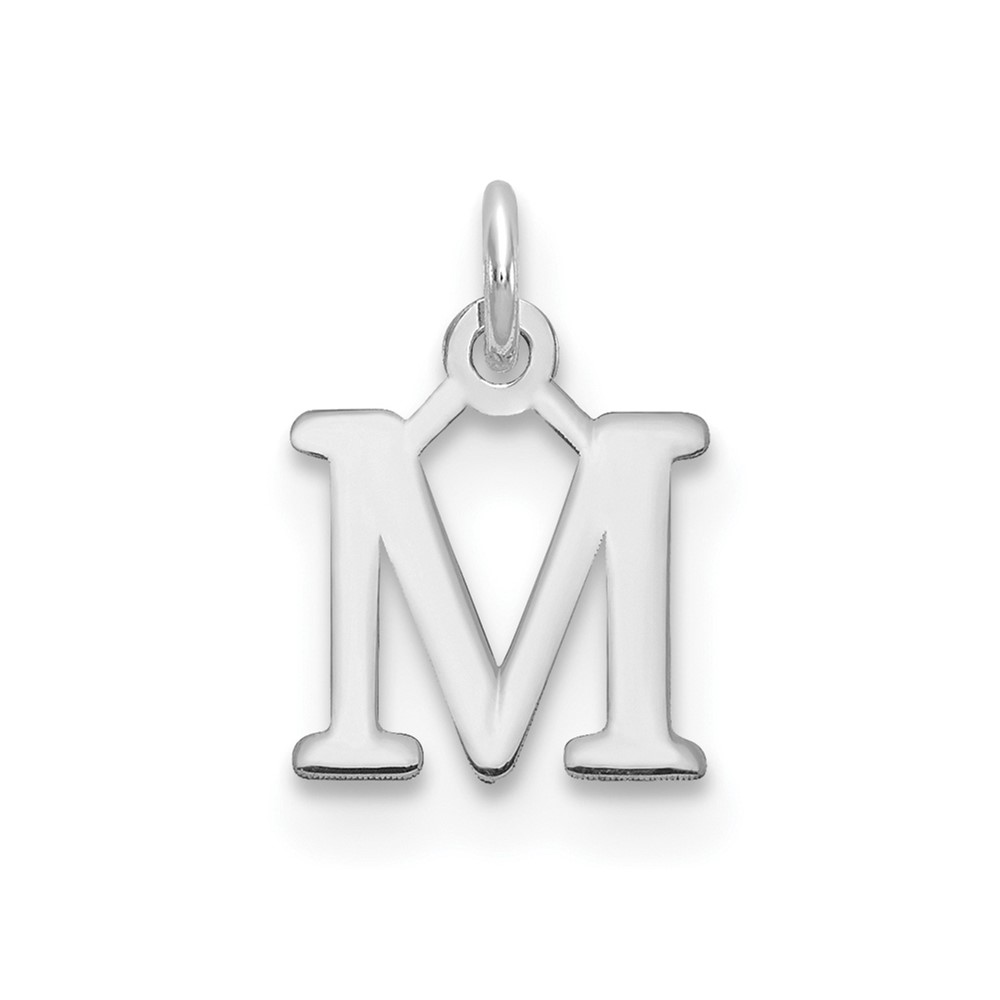 XNA1160SS_M-1.jpg Sterling Silver Rhodium-plated Letter M Initial Charm - Image 1
