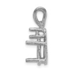 14k White Gold Diamond and 7x5mm Oval Stone Pendant Mounting - Image 2