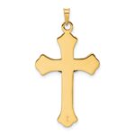 14k Two-tone Polished Solid INRI Fleur de Lis Crucifix Pendant - Image 4