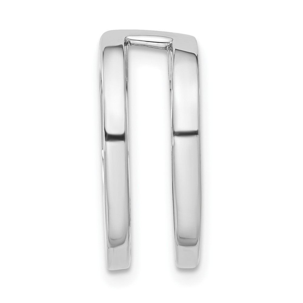 XSW57-1.jpg 14k White Gold Holds 6mm Stone Slide Mounting Fits up to 6mm Regular/8mm Fancy or Reversible Omega - Image 1