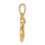 14k Two-tone Polished CZ Dog with Heart Dangle Pendant - Image 2