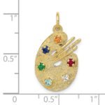 10k CZ Stones Artist Palette Charm - Image 3