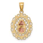 10k Two-tone with White Rhodium Our Lady of Guadalupe Pendant - Image 3
