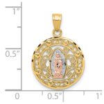 10k Two-tone with White Rhodium Our Lady of Guadalupe Pendant - Image 3