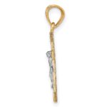 10K w/ Rhodium Small Crucifix Pendant - Image 2
