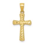 10k Diamond-Cut Cross Pendant