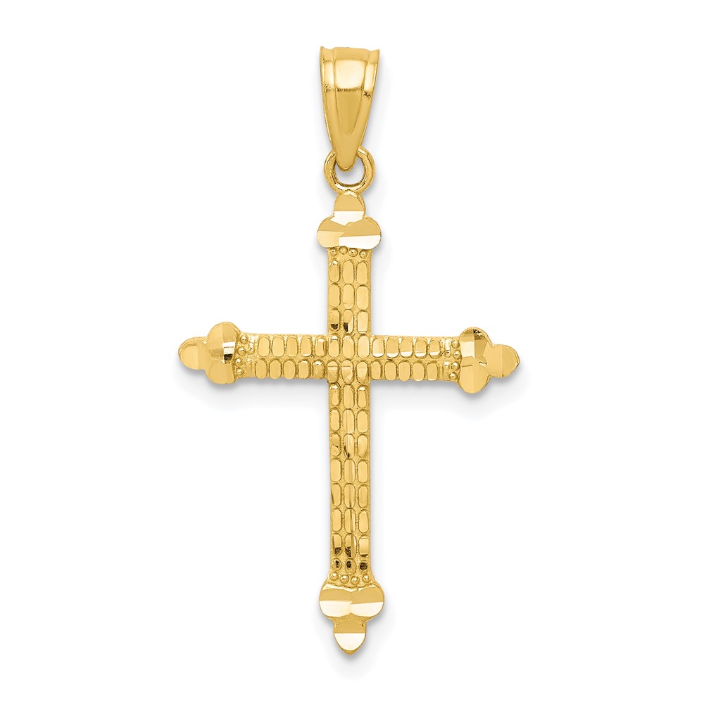 10C1130.jpg 10k Budded Cross Pendant - Image 1
