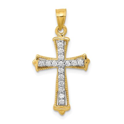 10k CZ Cross Pendant