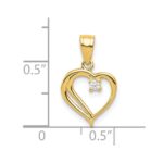 10k CZ Heart Pendant - Image 3