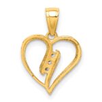 10K CZ Heart Pendant - Image 3