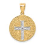 10K W/Rhodium San Benito Medal Pendant - Image 3