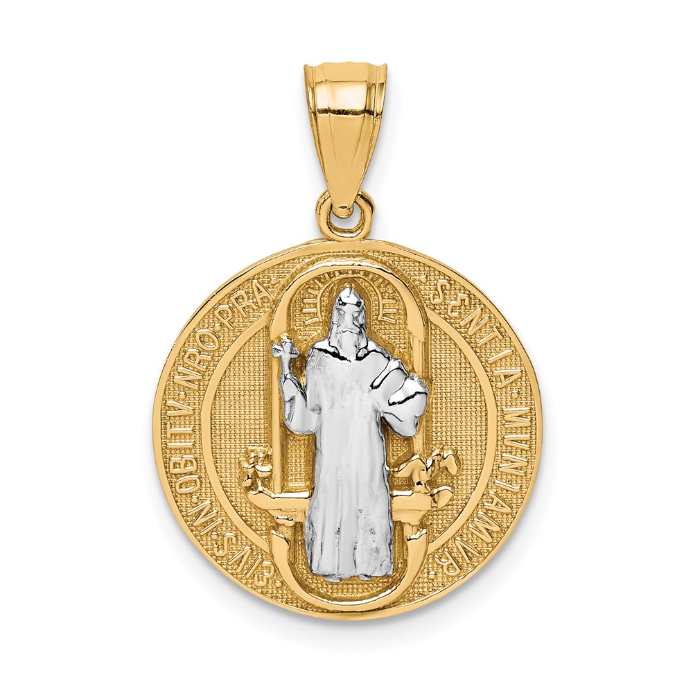 10C1450.jpg 10K W/Rhodium San Benito Medal Pendant - Image 1