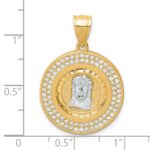 10K W/Rhodium CZ Channel Edge Pave Jesus Face Pendant - Image 4