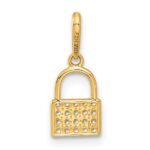 10K Polished CZ Lock Charm - Image 3