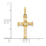 10K Polished CZ Cross Charm - Image 4