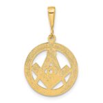 10k Polished and Textured Masonic Symbol Pendant - Image 4