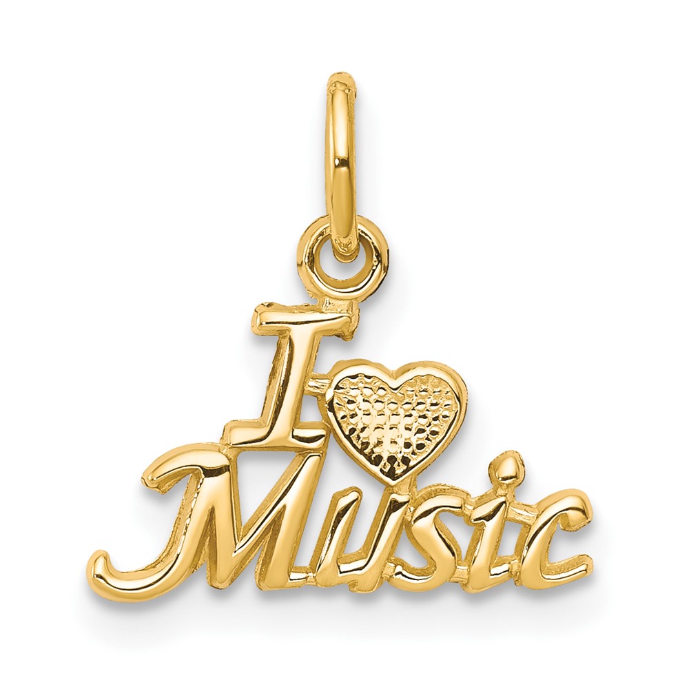 10C194.jpg 10K I LOVE MUSIC Charm - Image 1