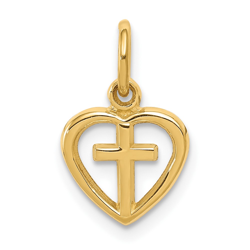 10C1947.jpg 10k Cross in Heart Charm - Image 1