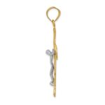 10k Two-tone Diamond-cut Crucifix Pendant - Image 2