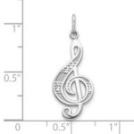10k White Gold Treble Clef Charm - Image 2