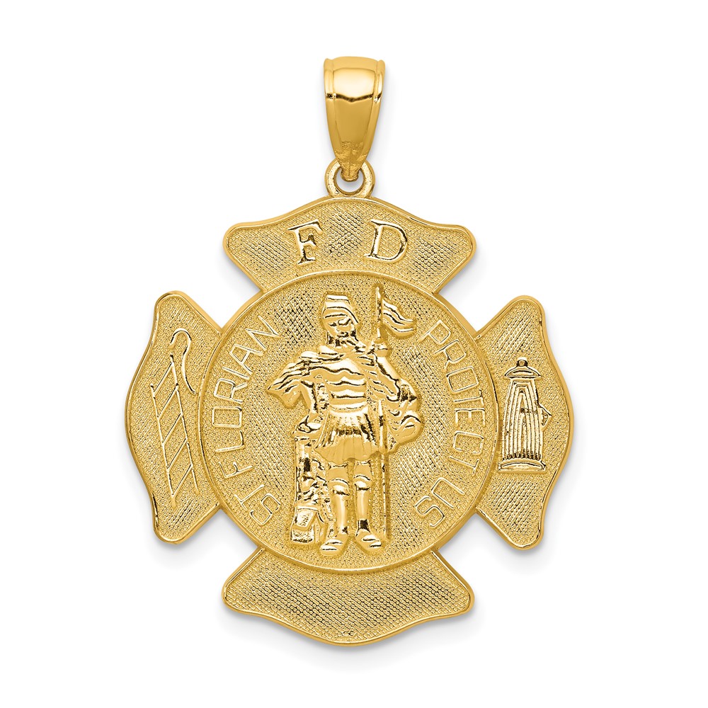 10C2257.jpg 10k St. Florian Protect Us/Fire Dept. Pendant - Image 1