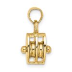 10K Polished 3-D Moveable Pulley Charm - Image 2