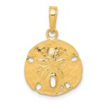 10K Polished Sand Dollar Pendant
