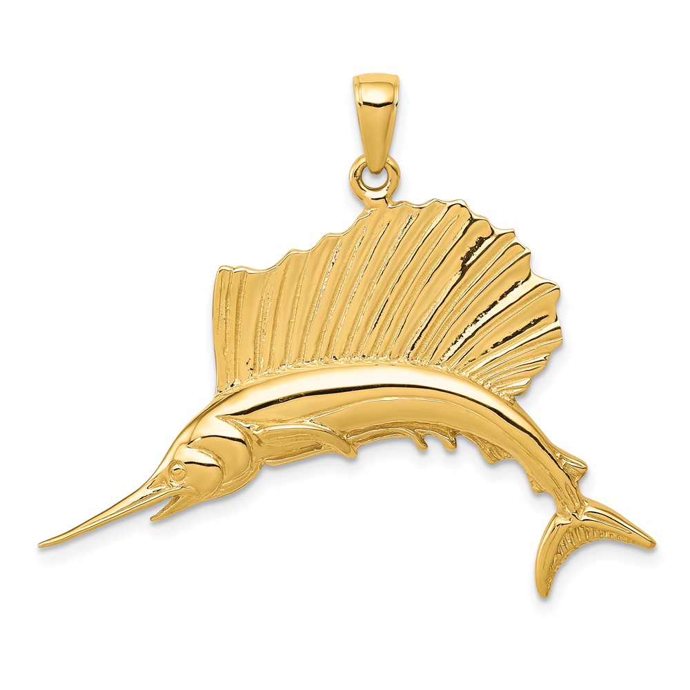 10C2582.jpg 10k Polished Sailfish Pendant - Image 1