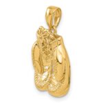 10k Solid Polished Open-Backed Boxing Gloves Pendant - Image 5
