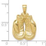 10k Solid Polished Open-Backed Boxing Gloves Pendant - Image 3
