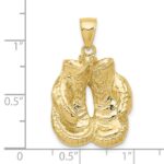 10K Solid Polished Open-Backed Boxing Gloves Pendant - Image 3