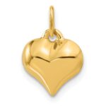 10K Polished 3-D Heart Pendant - Image 4