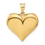 10K Polished 3-D Heart Pendant - Image 4