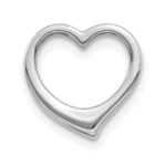 10K White Gold Polished Heart Chain Slide