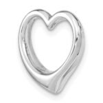 10K White Gold Polished Heart Chain Slide - Image 5
