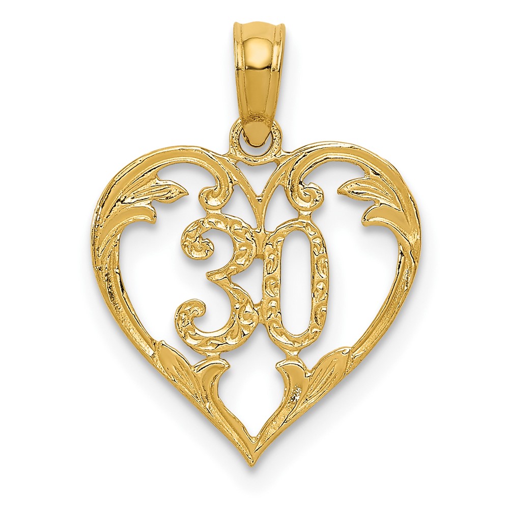 10C2958.jpg 10k 30 in Heart Cut-out Pendant - Image 1