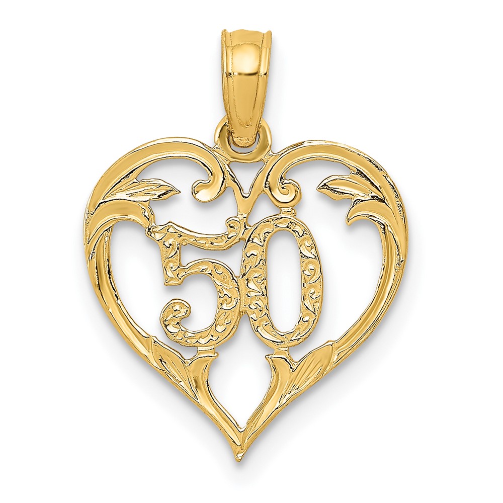 10C2959.jpg 10k 50 in Heart Cut-out Pendant - Image 1