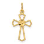 10k Yellow Cross Charm