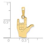 10K I Love You Hand/ Sign Language Pendant - Image 4