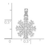10k White Gold Snowflake Pendant - Image 2