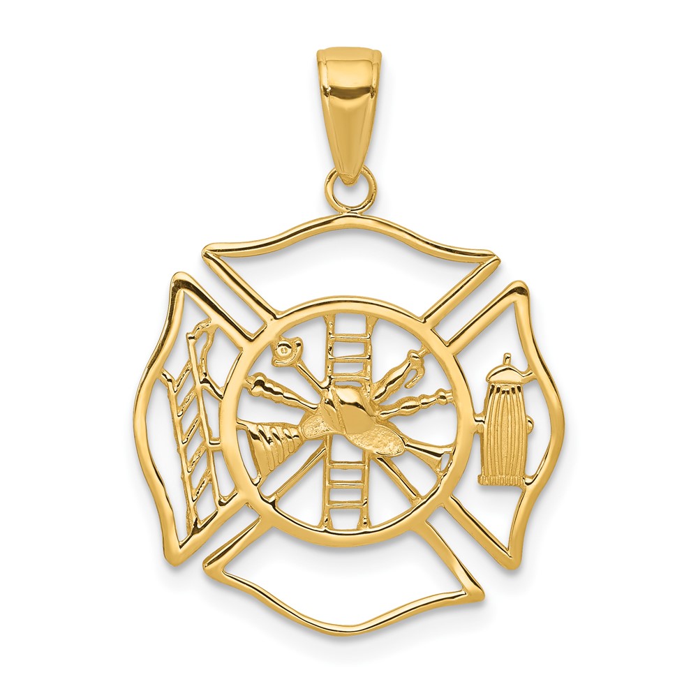 10C3108.jpg 10k Fireman Shield Pendant - Image 1